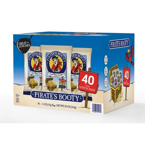 Pirate's Booty Aged White Cheddar Puffs 40 ct, 0.5 oz