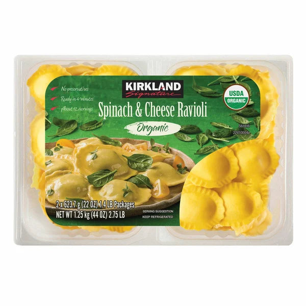 Kirkland Signature Organic Spinach & Cheese Ravioli 2 ct, 22 oz