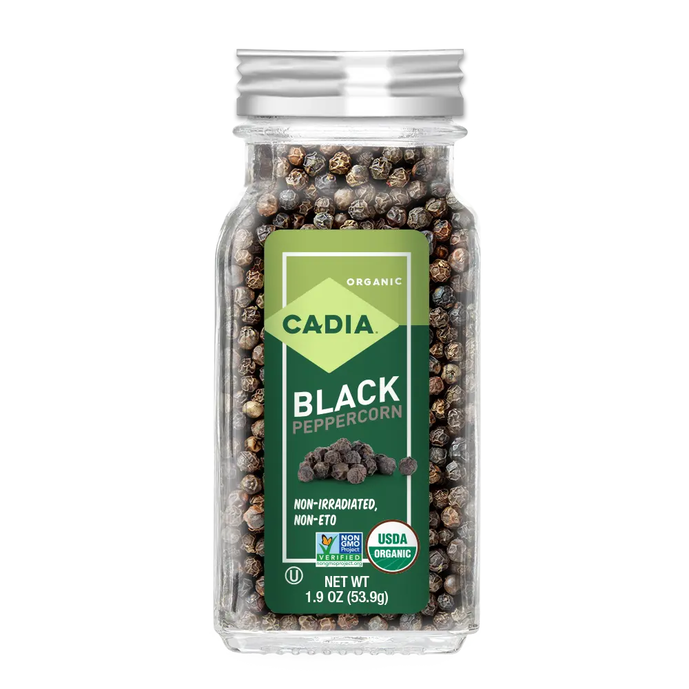 Cadia Organic Black Peppercorns, 1.9 oz