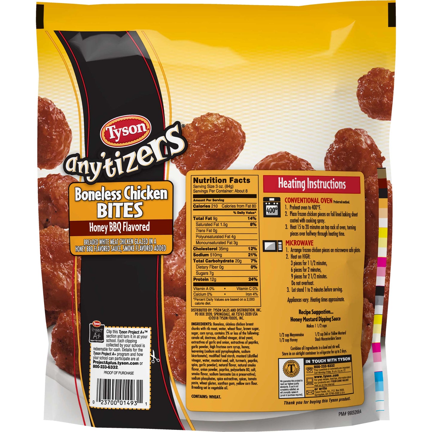 Tyson Any'tizers Frozen Honey BBQ Boneless Chicken Bites, 24 oz