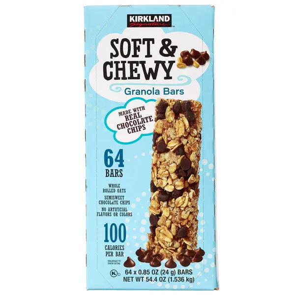 Kirkland Signature Soft & Chewy Chocolate Chip Granola Bars 64 ct, .85 oz