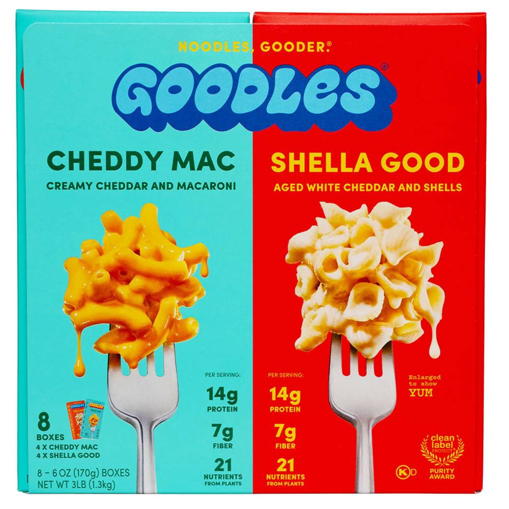 Goodles Chedda Mac & Shella Good Variety Pack, 8 ct, 6 oz