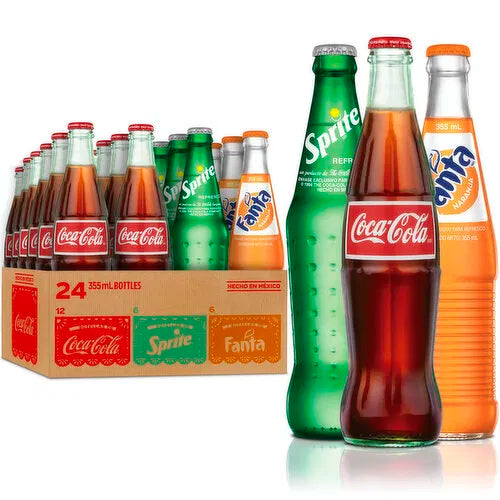 Mexican Coca-Cola, Fanta & Sprite Variety Pack 24 ct, 12 oz