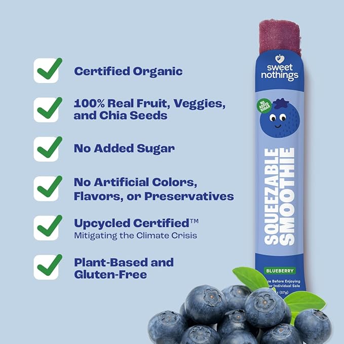 Sweet Nothings Blueberry with Kale Squeezable Smoothie, 6 Pack