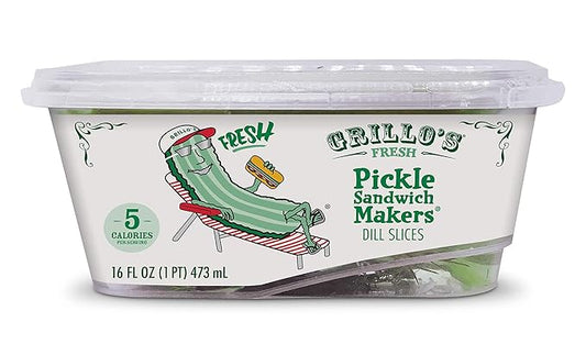 Grillo's Pickles Sandwich Makers Dill Pickle Slices, 16 oz