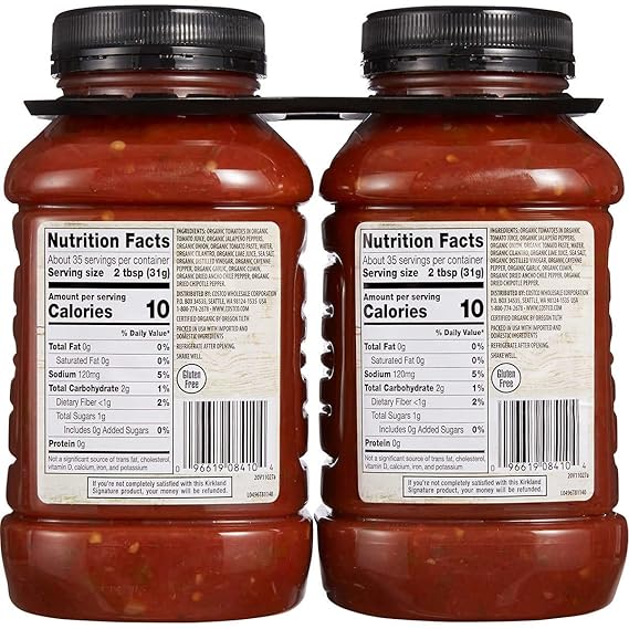 Kirkland Signature Organic Salsa, Medium, 38 oz, 2 count