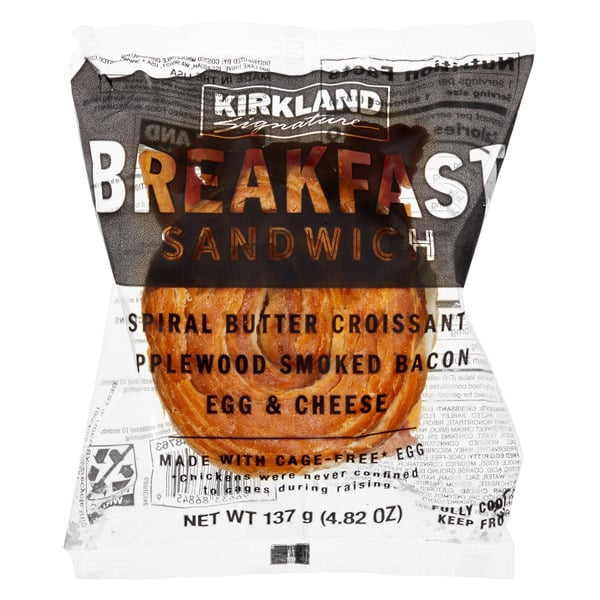 Kirkland Signature Breakfast Sandwich Spiral Croissant 8 ct, 4.8 oz