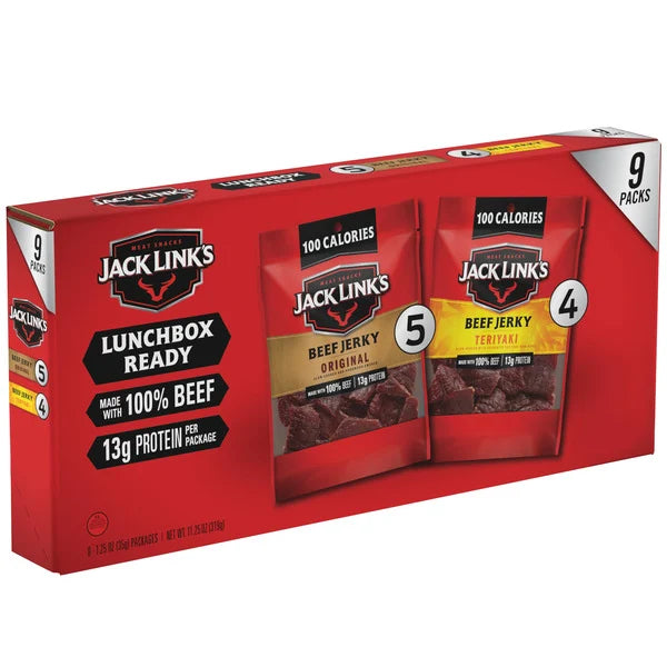 Jack Link's Beef Jerky Variety Pack 9 ct, 1.25 oz