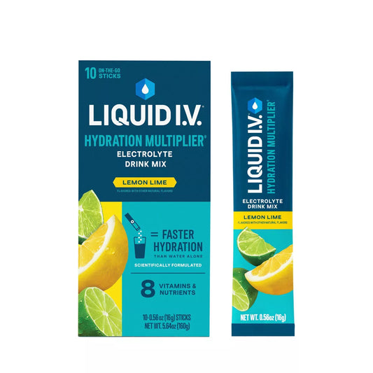 Liquid I.V. Lemon Lime Hydration Multiplier Electrolyte Supplements, 10 Count
