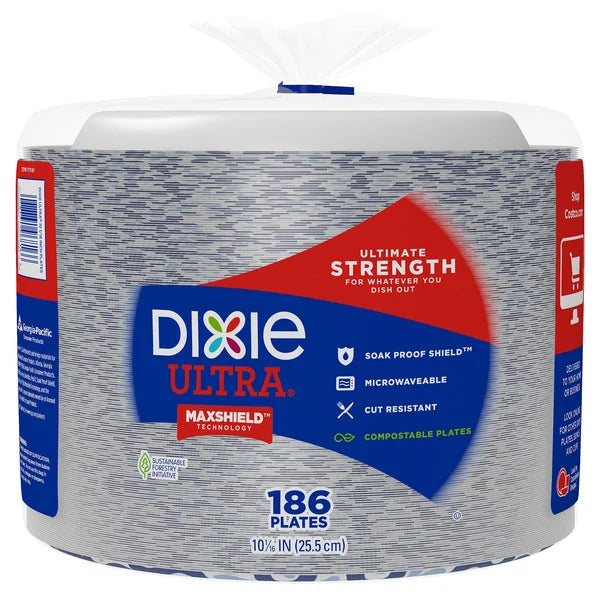 Dixie Ultra 10-1/16" Paper Plate, 186 Count