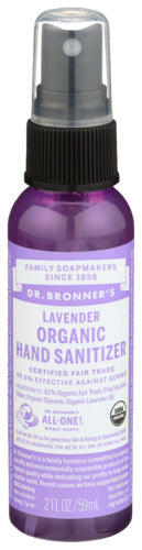 Dr. Bronner's Organic Lavender Hand Sanitizer Spray, 2 oz