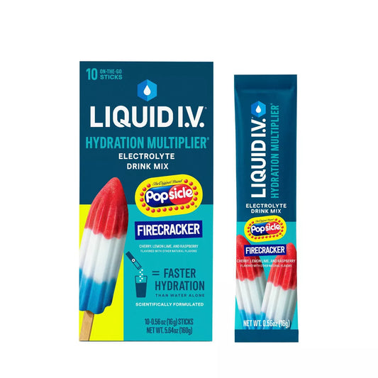 Liquid I.V. Popsicle Firecracker Flavor Hydration Multiplier, 10 Count