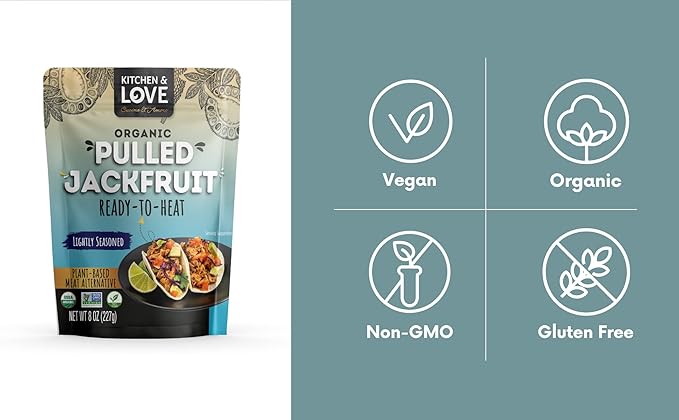 Kitchen & Love Organic Pulled Jackfruit Lightly Seasoned, 8 oz
