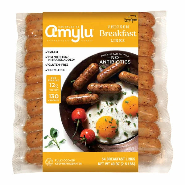 Amylu Chicken Breakfast Sausage Links, 2.5 lbs