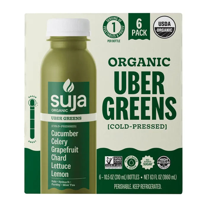 Suja Essentials Organic Uber Greens 6 ct, 10.5 oz