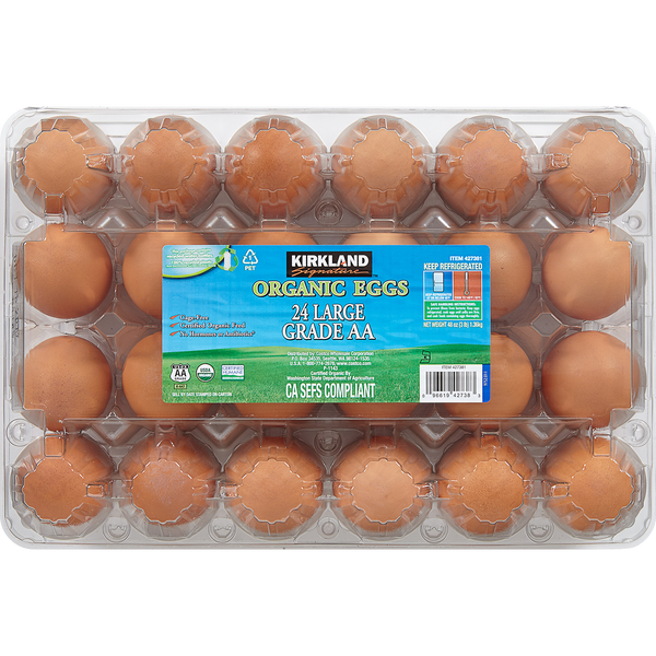 Kirkland Signature Organic Cage Free Large Brown Eggs, 2 Dozen