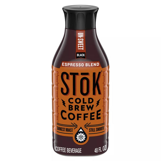 SToK Espresso Blend Un-Sweet Black Cold Brew Coffee, 48 oz