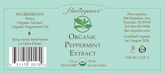 Flavorganics Organic Peppermint Extract, 2 oz