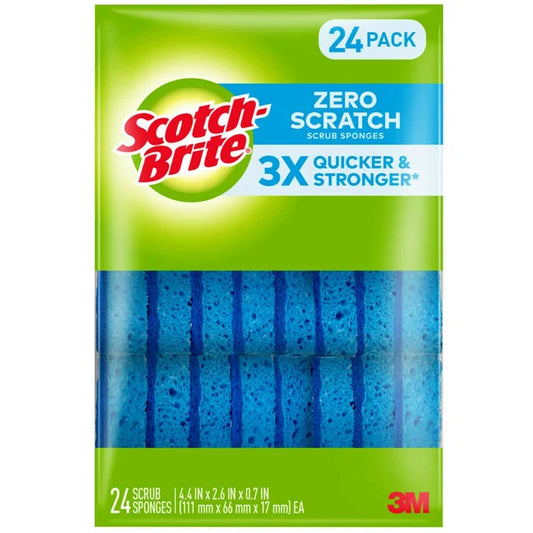 Scotch Brite Zero Scratch Sponge, 24 ct