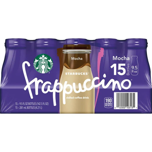 Starbucks Frappuccino Mocha Chilled Coffee 15 ct, 9.5 fl oz