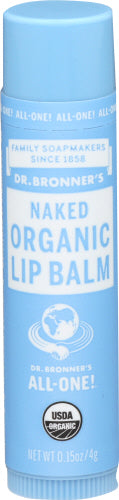 Dr. Bronner's Organic Unscented Naked Lip Balm, 0.15 oz