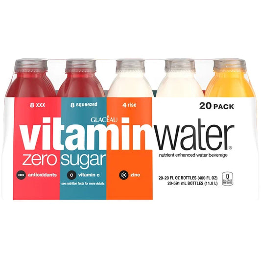 Glaceau Vitaminwater Zero Variety Pack 20 ct, 20 oz