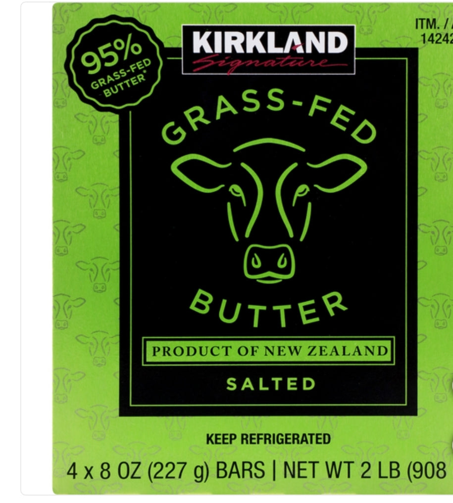 Kirkland Signature Grass-Fed Butter Salted 4 ct, 8 oz