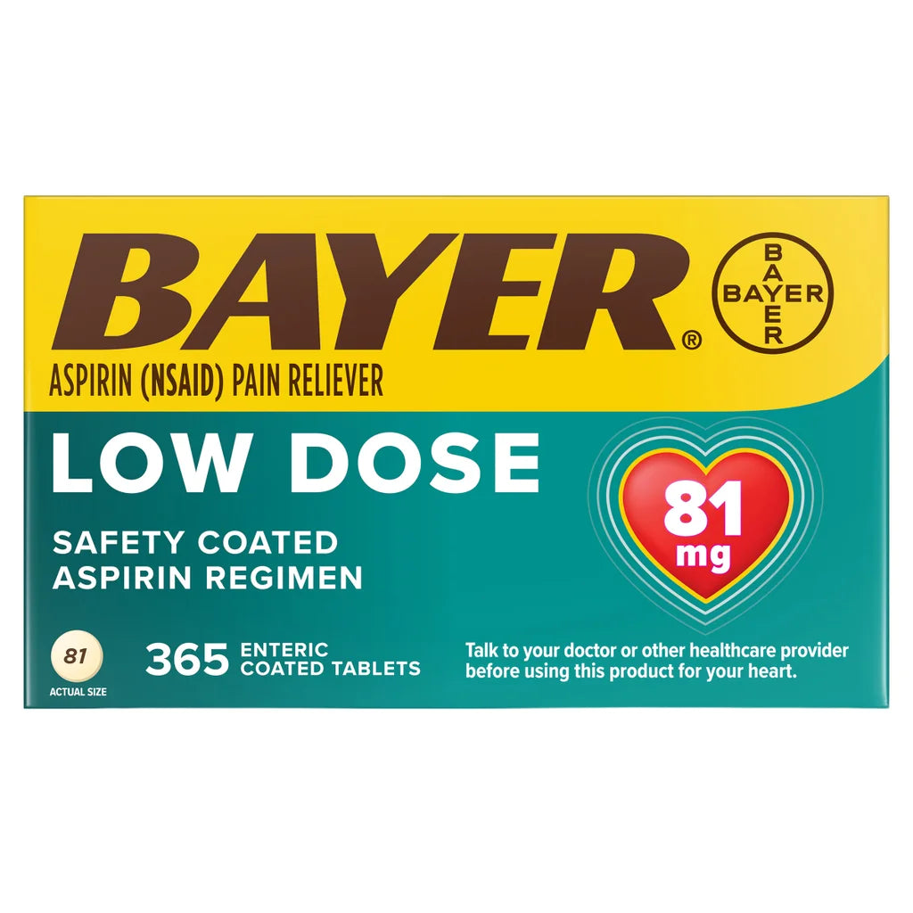 Bayer Low Dose 81 mg Tablets, 365-count