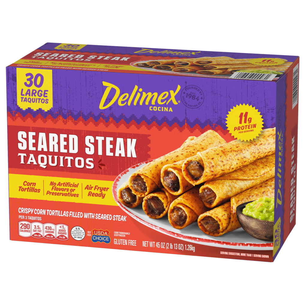 Delimex Seared Steak Taquitos, 30 ct