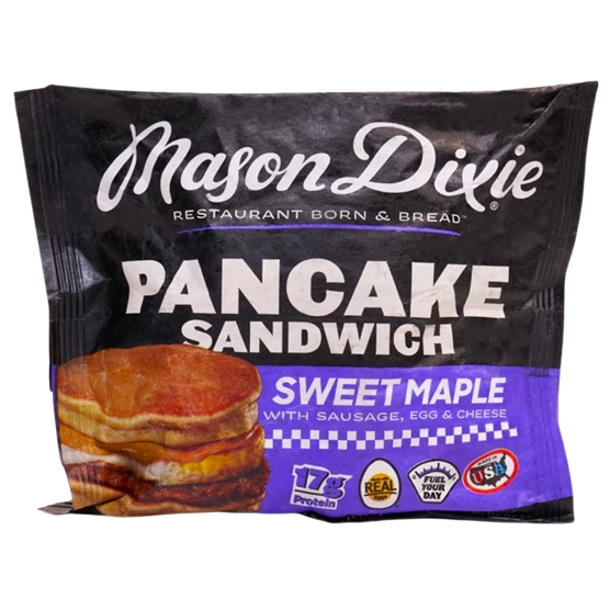 Mason Dixie Pancake Sandwich, Sweet Maple with Sausage, Egg & Cheese, 12 ct