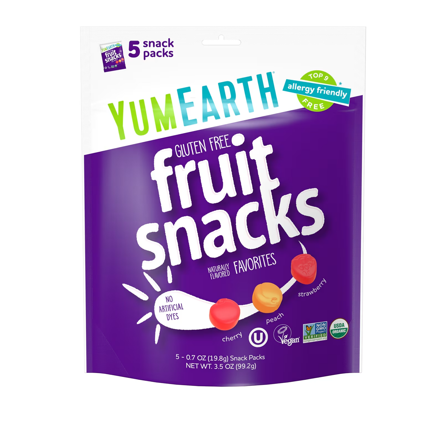 Yumearth Organic Fruit Snacks 5 ct, 3.5 oz