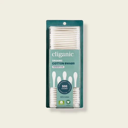 Cliganic Organic Cotton Swabs, 500 Count