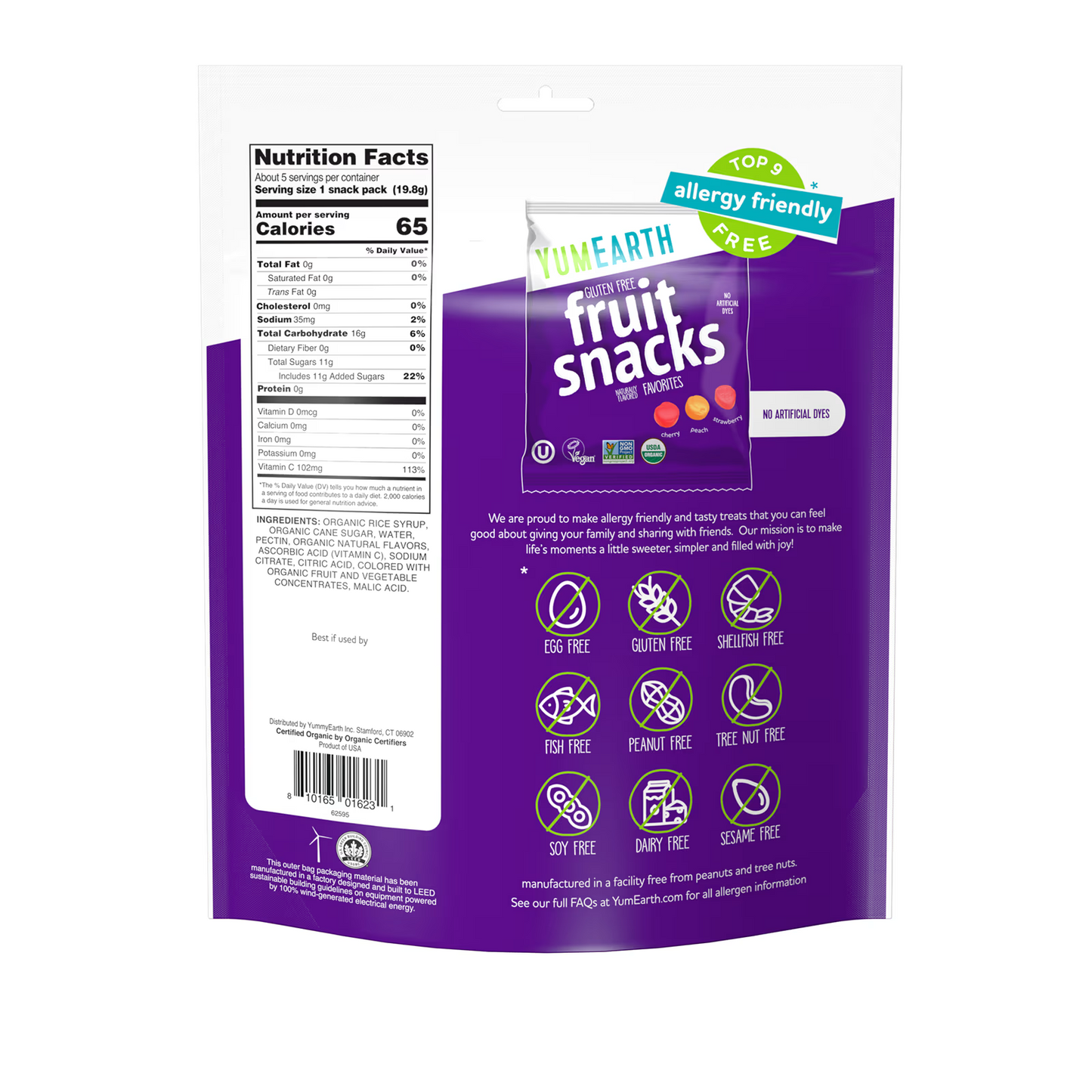 Yumearth Organic Fruit Snacks 5 ct, 3.5 oz