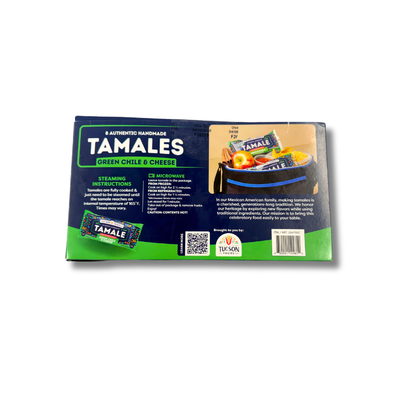 Tuscon Foods Green Chile & Cheese Tamales 8 ct, 40 oz