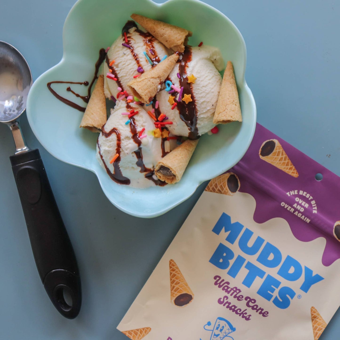 Muddy Bites Dark Chocolate Bite-Sized Waffle Cones Snacks, 2.33 oz