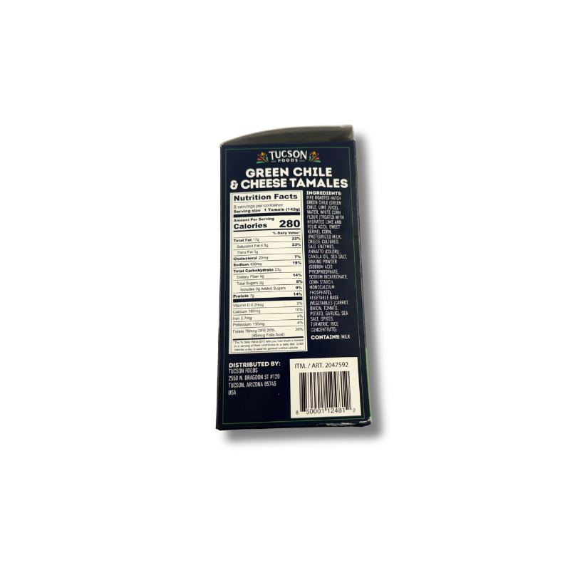 Tuscon Foods Green Chile & Cheese Tamales 8 ct, 40 oz