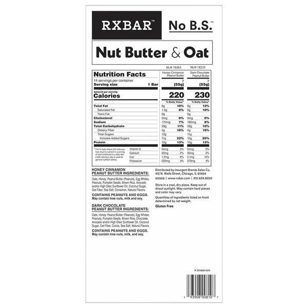 RXBAR Nut Butter and Oat Bars, 14 Count