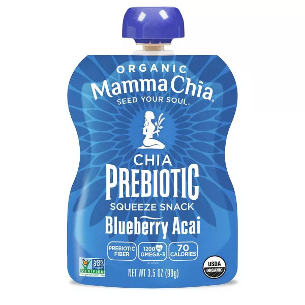 Mamma Chia Blueberry Acai Squeeze Vitality Snack, 4 Count