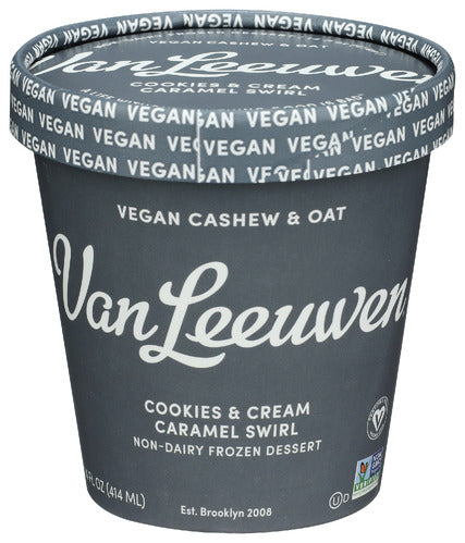 Van Leeuwen Cookies & Cream Caramel Swirl Non-Dairy Ice Cream, 14 oz