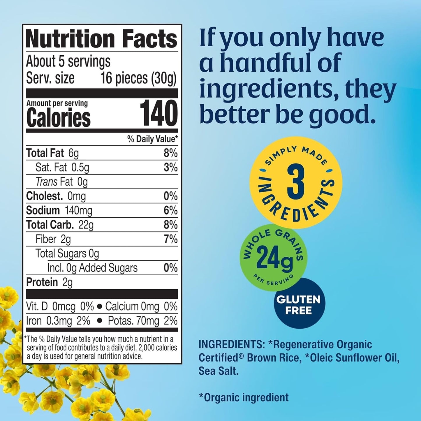 Lundberg Organic Sea Salt Rice Cake Minis, 5 oz