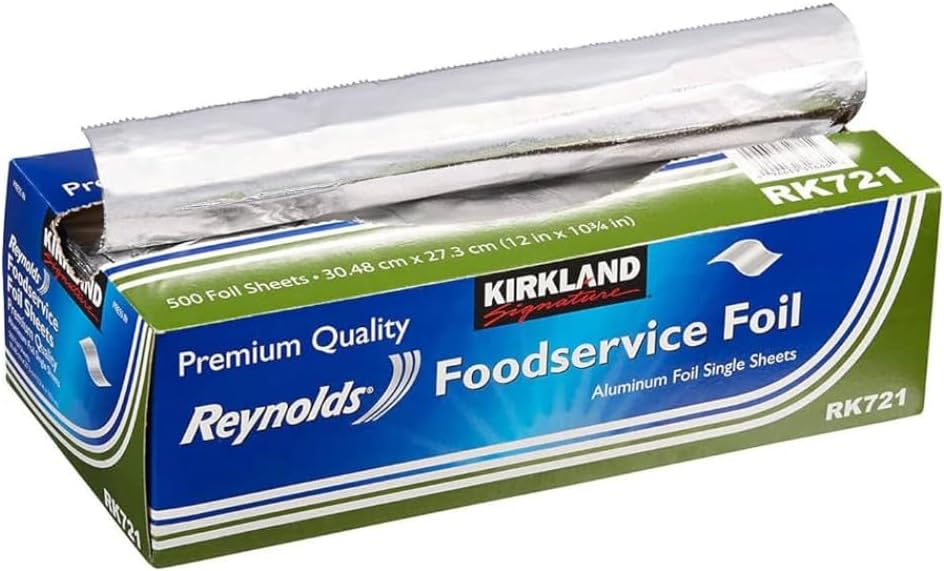 Kirkland Signature Reynolds Foodservice Aluminum Foil, Pre-Cut Single Sheets, 500 Count