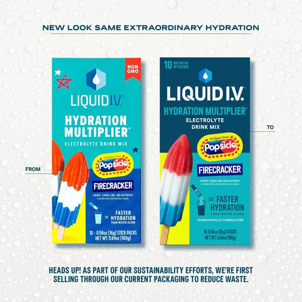 Liquid I.V. Popsicle Firecracker Flavor Hydration Multiplier, 10 Count
