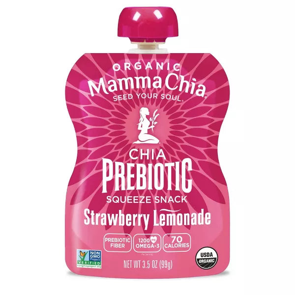 Mamma Chia Strawberry Lemonade Squeeze Vitality Snack, 4 Count