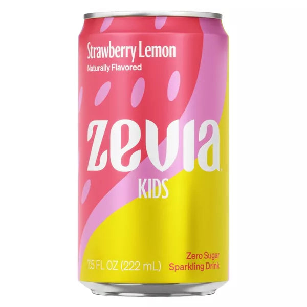 Zevia Kidz Strawberry Lemonade Zero Calorie Soda, 6 Count