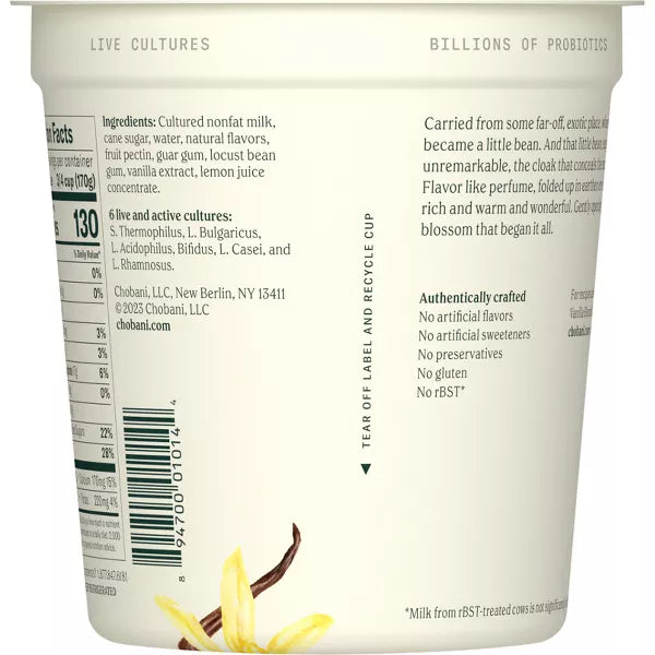 Chobani® Greek Yogurt Nonfat Vanilla, 32 oz