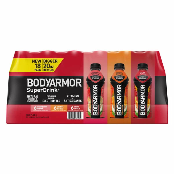 Body Armor SuperDrink Variety Pack 18 ct, 20 fl oz