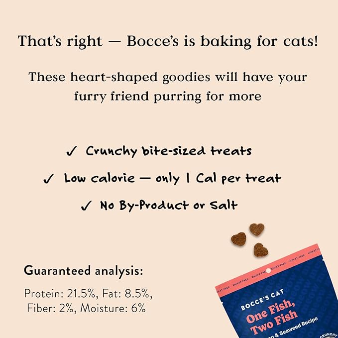 Bocce's Bakery One Fish Two Fish Cat Salmon & Seaweed Recipe, 2 oz