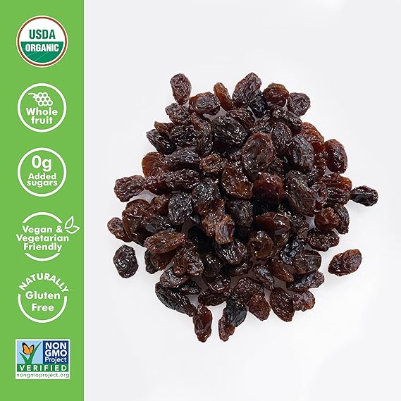 Sun-Maid Organic California Sun-Dried Raisins, 2 lbs, 2 count