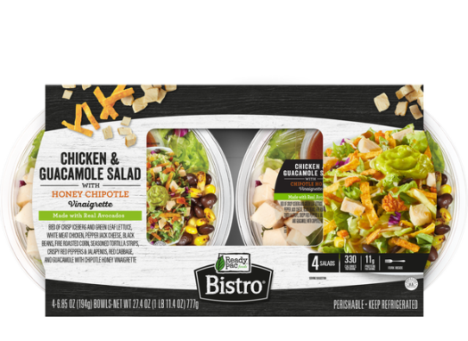 Ready Pac Bistro Salad Bowl Chicken & Guacamole 4 ct, 6.85 oz