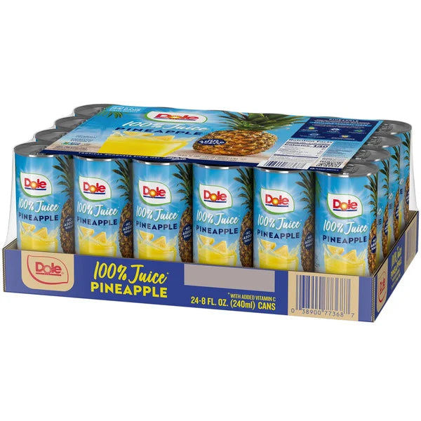 Dole 100% Pineapple Juice 24 ct, 8 fl oz